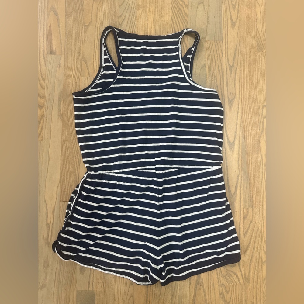 GAP Love Navy and White Striped Henley Romper - Picture 6 of 6